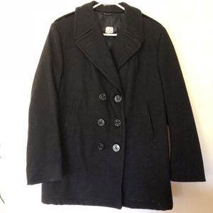 PEA COAT Crown clothing co heavy wool/black/12L